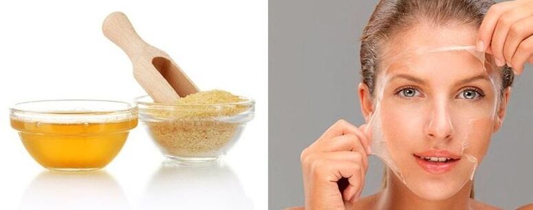 Máscara de gelatina para rugas